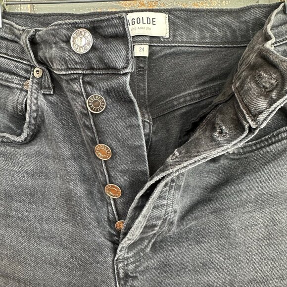 AGOLDE Riley High Rise Straight Crop (Stretch) Jeans Panoramic Sz 24 - Picture 9 of 16